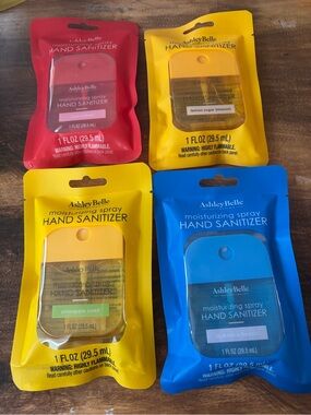 Ashley Belle 4 pack nwt hand sanitizers blueberry rose pineapple lemon new ☀️🫐🌹🍍